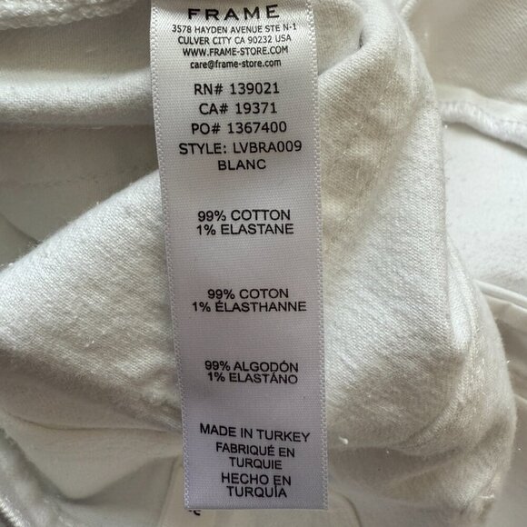 Frame Le Vintage Bermuda Shorts Women's 25 White Denim High Rise Stretch NWT - Picture 14 of 15